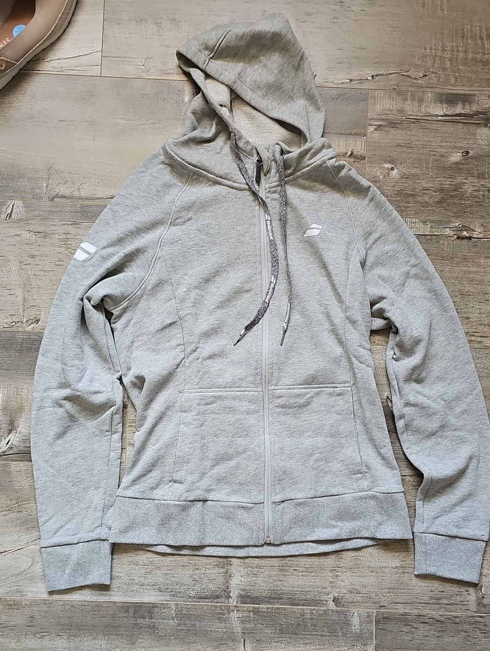 Babolat Light Gray Zip Hoodie with Hood Size S BNWT